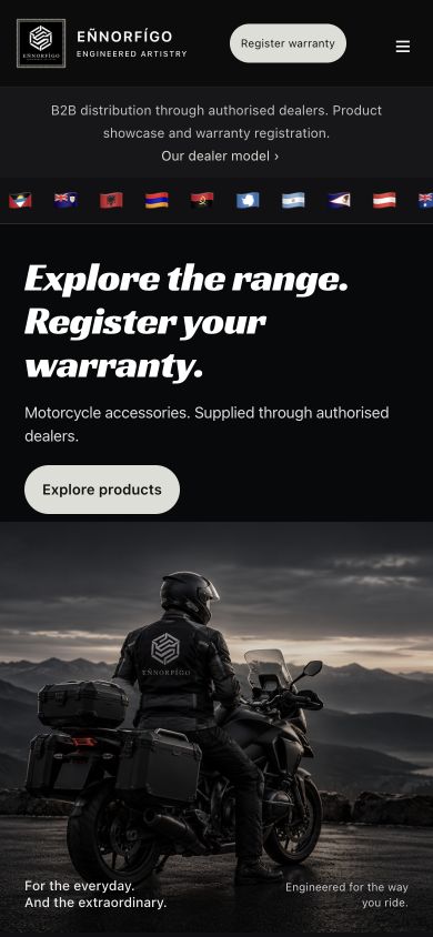 Ennorfigo: mobile homepage