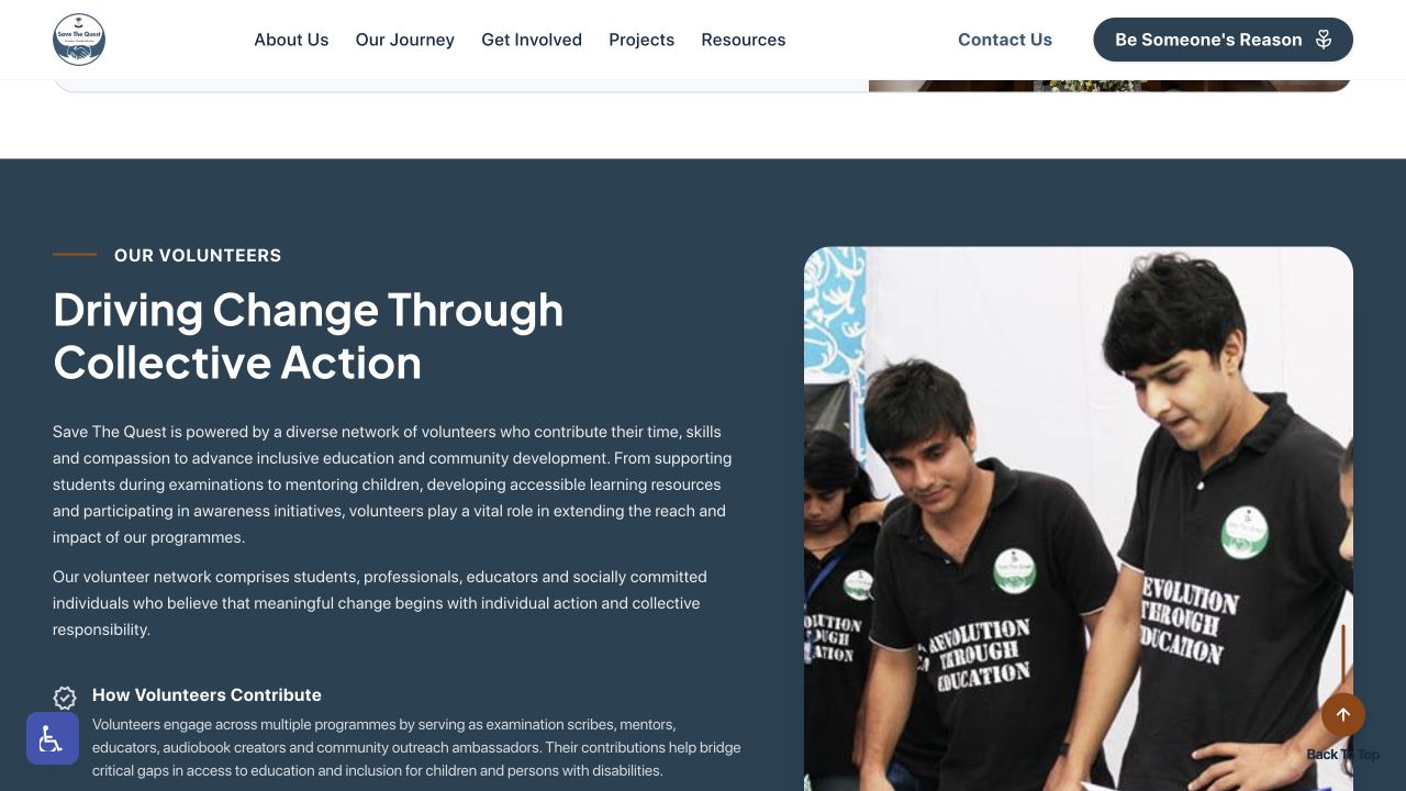 Save The Quest: programmes and volunteering